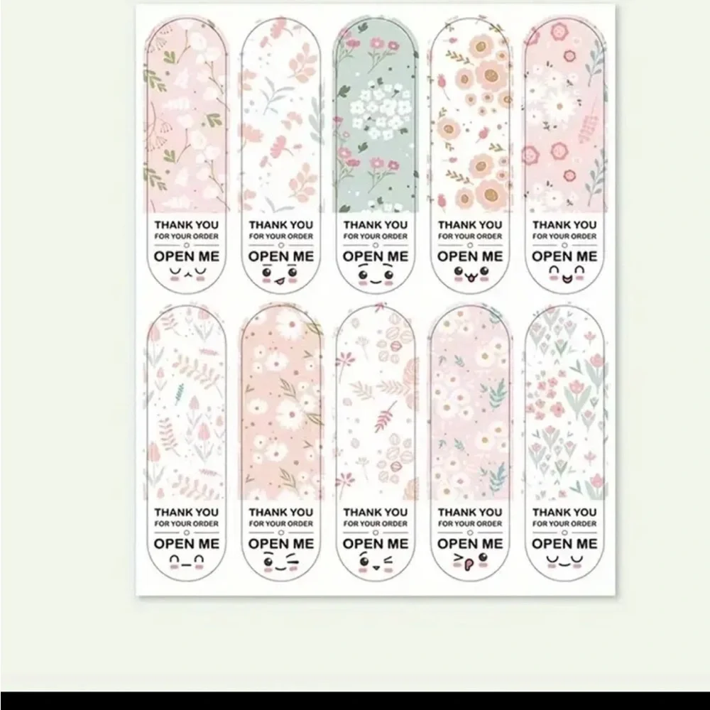 50 piece Floral Thank You Stickers